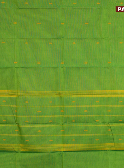 Chettinad cotton saree light green and maroon with thread woven buttas and zari woven butta border & woven blouse