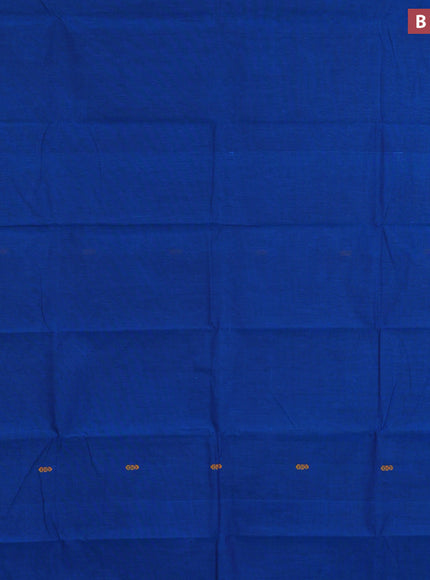 Chettinad cotton saree cs blue and green shade with thread woven buttas and zari woven border & woven blouse