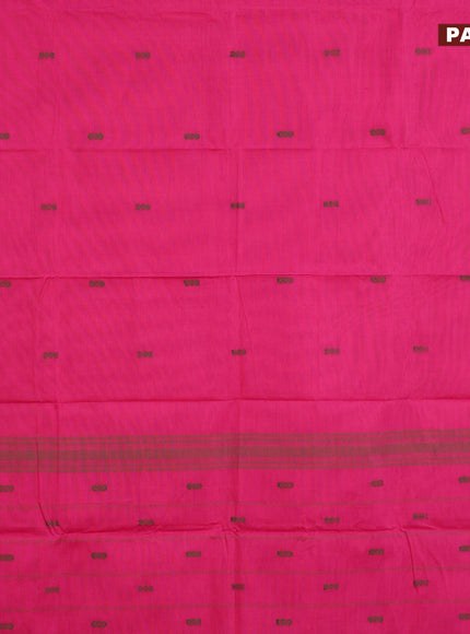 Chettinad cotton saree pink and cs blue with thread woven buttas and zari woven border & woven blouse