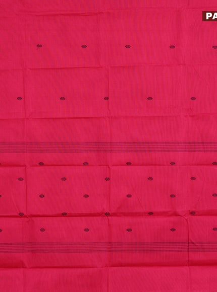 Chettinad cotton saree pink and blue with thread woven buttas and zari woven border & woven blouse