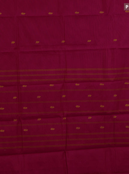 Chettinad cotton saree pink and orange with thread woven buttas and zari woven border & woven blouse