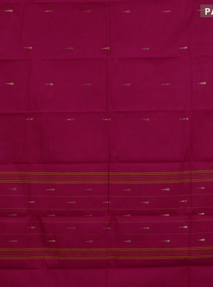 Chettinad cotton saree pink with woven buttas and rettapet zari woven ganga jamuna border & woven blouse