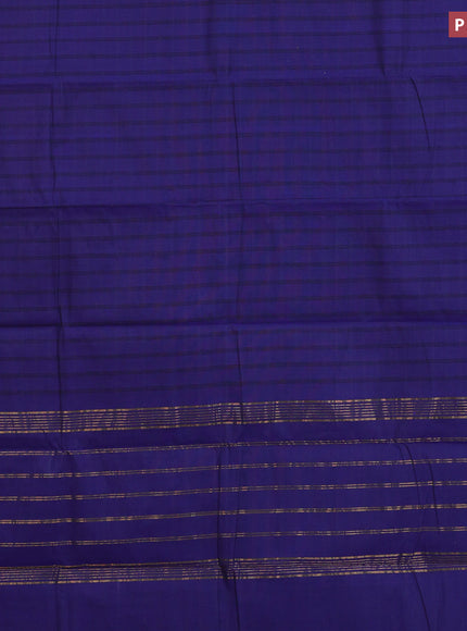 Chettinad cotton saree blue and pink with allover stripes pattern and zari woven border & woven blouse