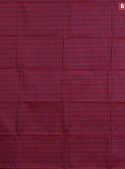 Chettinad cotton saree maroon and pink with allover stripes pattern and zari woven border & woven blouse