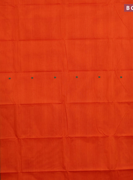 Chettinad cotton saree orange with thread woven buttas and ganga jamuna border & woven blouse