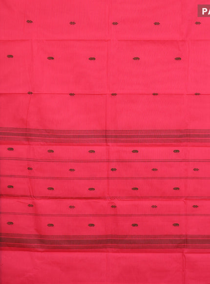 Chettinad cotton saree candy pink and green shade with woven buttas and woven border & woven blouse