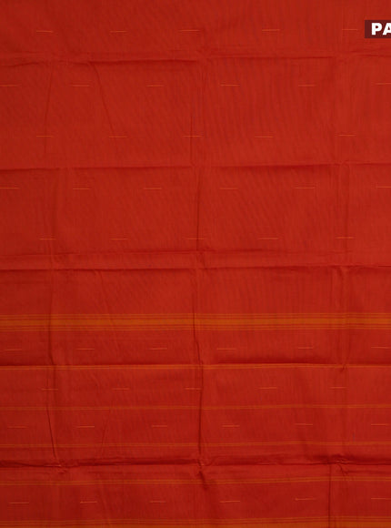 Chettinad cotton saree orange with woven buttas and ganga jamuna border & woven blouse