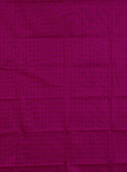 Chettinad cotton saree magenta pink and teal green with allover checked pattern and zari woven border & woven blouse