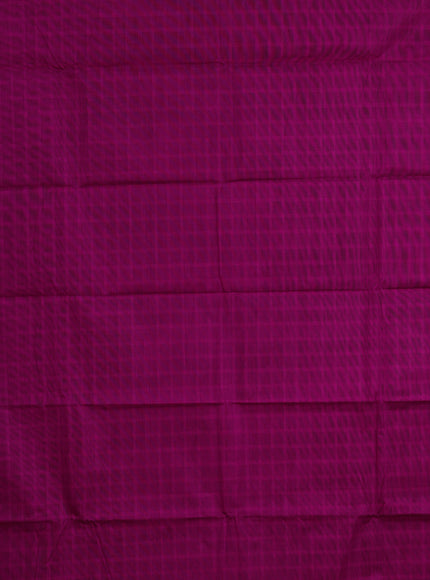 Chettinad cotton saree magenta pink and teal green with allover checked pattern and zari woven border & woven blouse