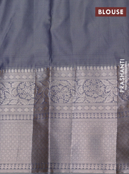 Bangalori silk saree lime yellow and grey with allover zari woven brocade weaves and long zari woven border