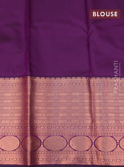 Bangalori silk saree candy pink and purple with allover zari woven brocade weaves and long rich zari woven border