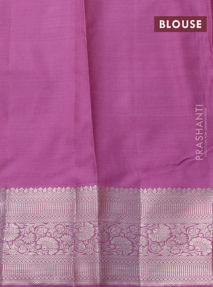 Bangalori silk saree yellow and mauve pink with allover zari woven brocade weaves and zari woven border