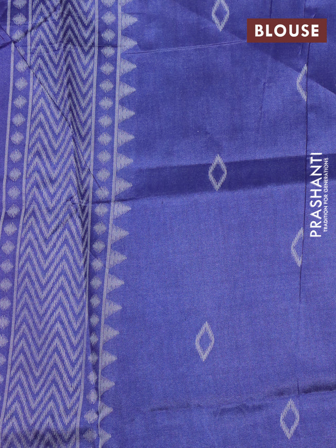 Sambalpuri semi silk saree candy pink and blue shade with allover ikat weaves and thread woven border