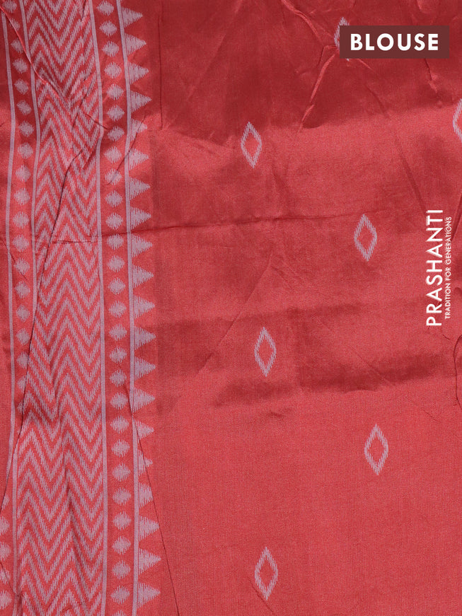 Sambalpuri semi silk saree black and maroon with allover ikat weaves and thread woven border