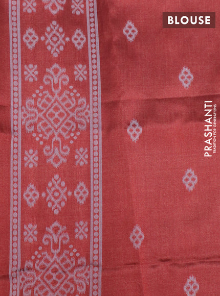 Sambalpuri semi silk saree purple and maroon with allover ikat weaves and thread woven border