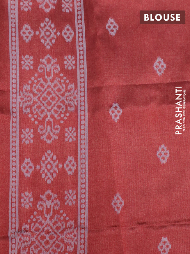 Sambalpuri semi silk saree purple and maroon with allover ikat weaves and thread woven border