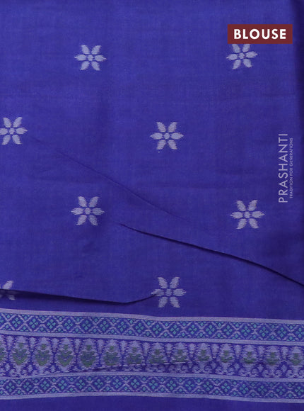 Sambalpuri semi silk saree candy pink and violet with allover ikat weaves and thread woven border