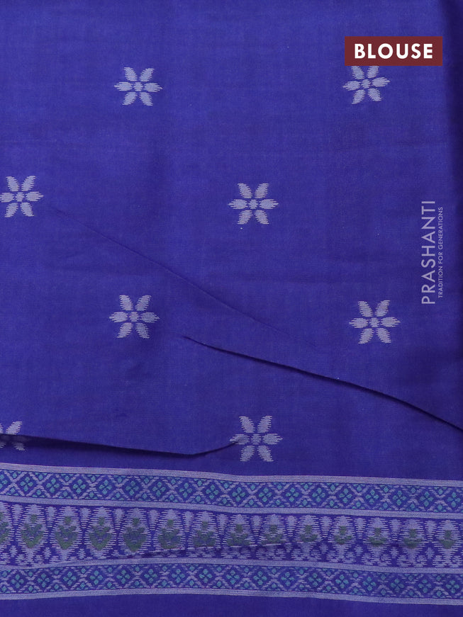 Sambalpuri semi silk saree candy pink and violet with allover ikat weaves and thread woven border