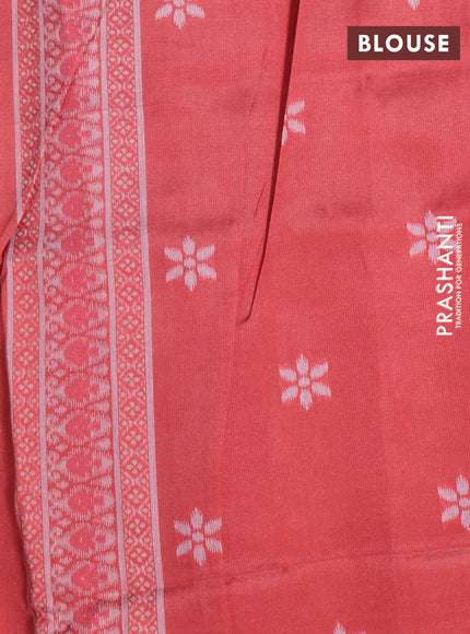 Sambalpuri semi silk saree black and maroon with allover ikat weaves and thread woven border