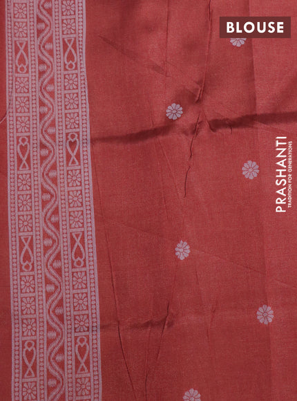 Sambalpuri semi silk saree purple and rustic maroon with allover ikat weaves and thread woven border