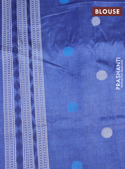 Sambalpuri semi silk saree candy pink and navy blue with allover ikat butta weaves and thread woven border