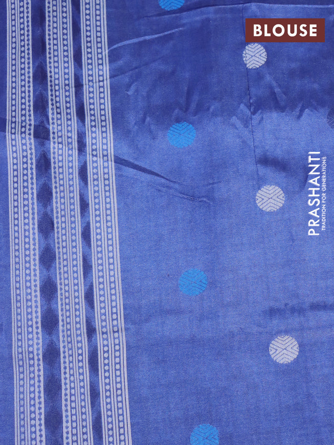 Sambalpuri semi silk saree candy pink and navy blue with allover ikat butta weaves and thread woven border