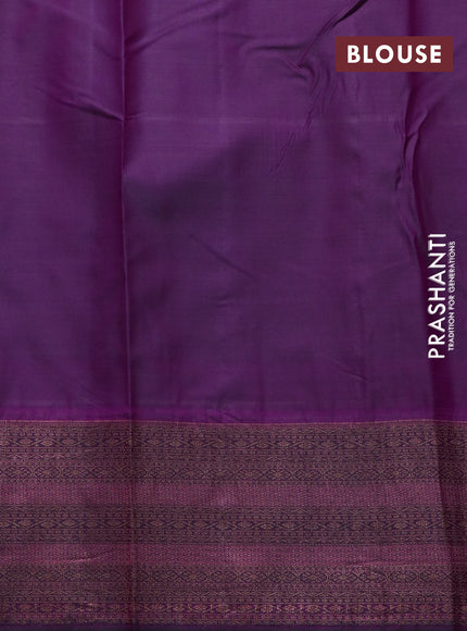 Bangalori silk saree pink and purple with allover copper zari weaves and zari woven border