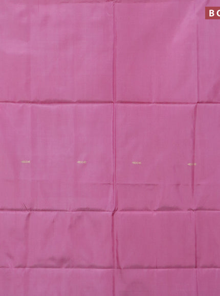 Banana pith saree pink and multi colour with thread woven buttas in borderless style