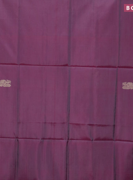 Banana pith saree maroon shade and sandal with thread woven buttas in borderless style