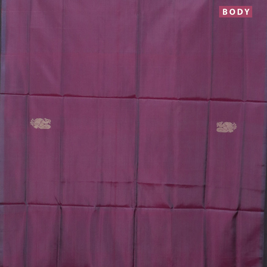 Banana pith saree maroon shade and sandal with thread woven buttas in borderless style