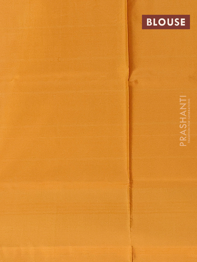 Banana pith saree pinkish orange and mango yellow with allover checked pattern and contrast border