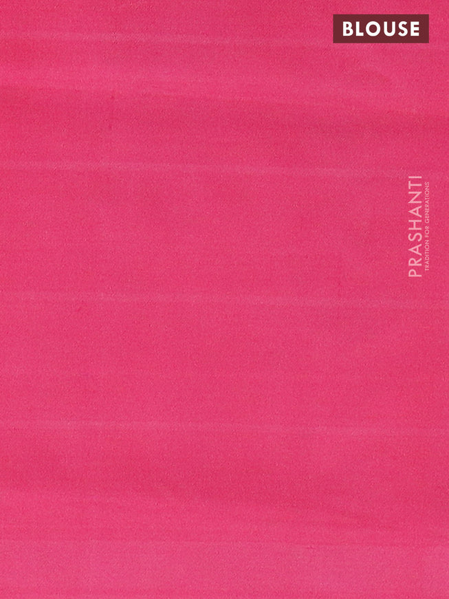 Banana pith saree cs blue and pink shade with allover checked pattern and contrast border