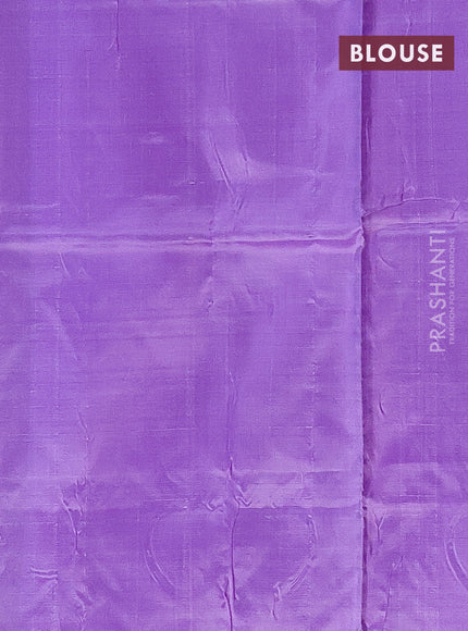 Banana pith saree sandal and lavender shade with thread woven buttas in borderless style