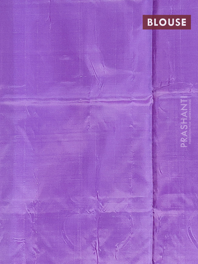 Banana pith saree sandal and lavender shade with thread woven buttas in borderless style