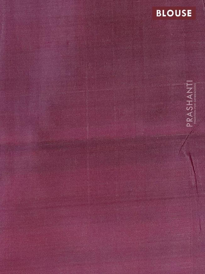 Banana pith saree grey and dark magenta pink with thread woven buttas in borderless style