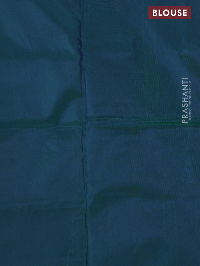 Banana pith saree green shade and dual shade of bluish green with thread woven buttas in borderless style