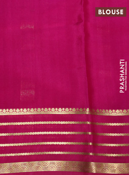 Pure mysore silk saree light pink and pink with plain body and zari woven border