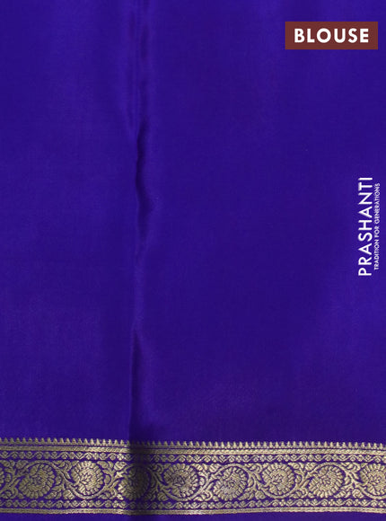 Pure mysore silk saree blue and royal blue with allover zari woven buttas and zari woven border