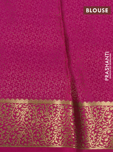 Pure mysore silk saree light blue and pink with allover zari woven buttas and zari woven border