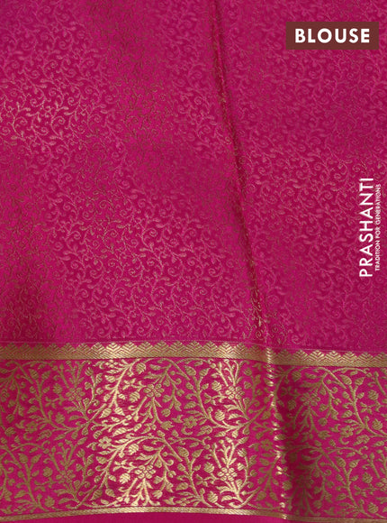 Pure mysore silk saree light green and pink with allover zari woven buttas and zari woven border