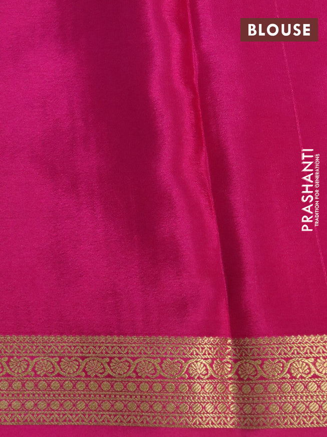 Pure mysore silk saree dark coffee brown and pink with allover zari checked pattern and zari woven border