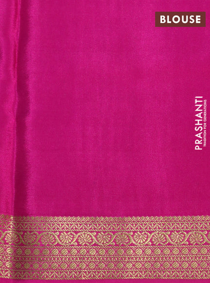 Pure mysore silk saree light blue and pink with allover zari woven checked pattern and zari woven border