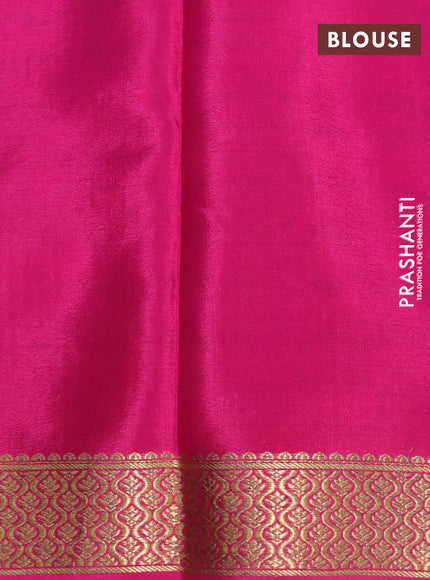 Pure mysore silk saree grey and pink with allover zari woven checked pattern and zari woven border