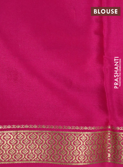 Pure mysore silk saree sandal and pink with allover zari woven checked pattern and zari woven border