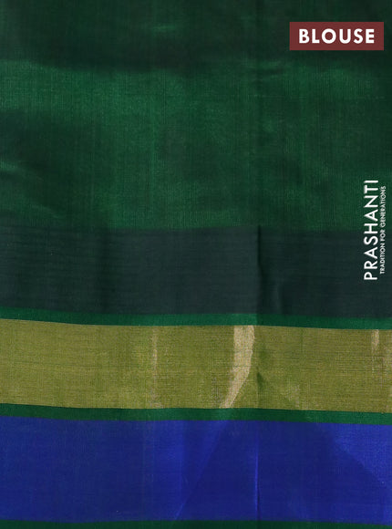 Silk cotton saree pink and green with allover kalamkari prints and temple deisgn zari woven simple border