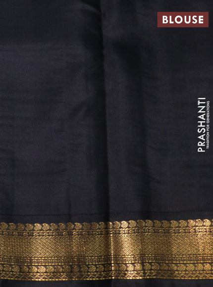 Pure kanchipuram silk saree cream and black with zari woven buttas and zari woven korvai border