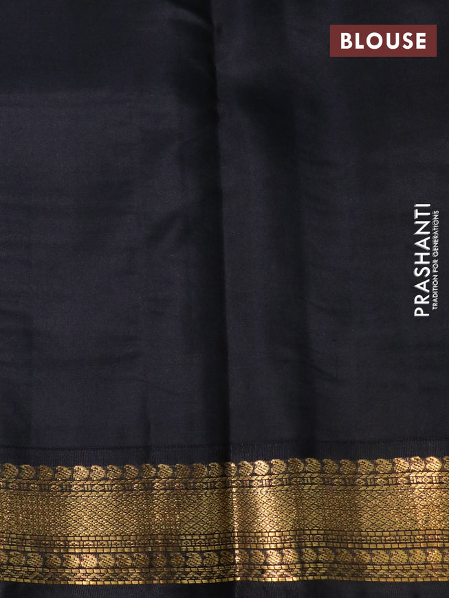 Pure kanchipuram silk saree cream and black with zari woven buttas and zari woven korvai border