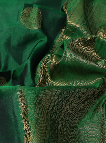 Pure kanchipuram silk saree green with zari woven buttas and zari woven border