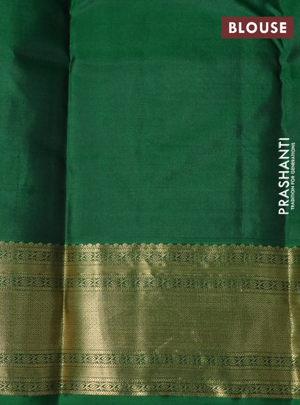 Pure kanchipuram silk saree green with zari woven buttas and zari woven border