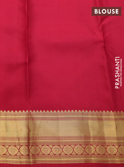 Pure kanchipuram silk saree peach shade and red with zari woven buttas and zari woven border